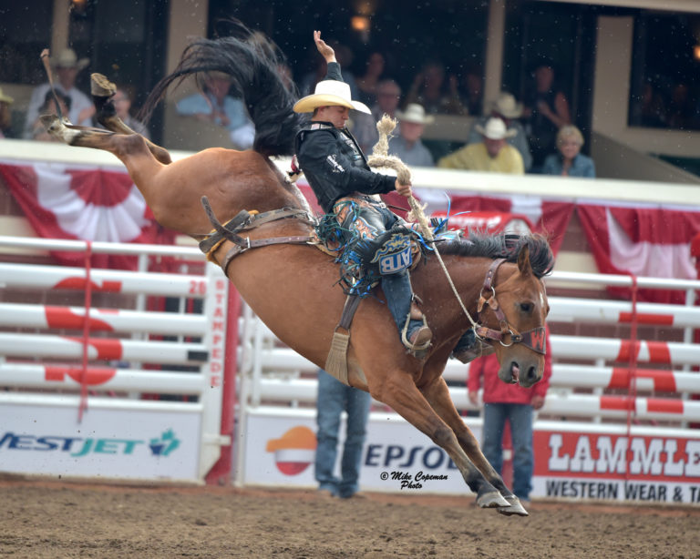 Zeke Thurston's 92 point ride on 'Get Smart' during the Calgary Stampede rodeo finals on Sunday, July 16.