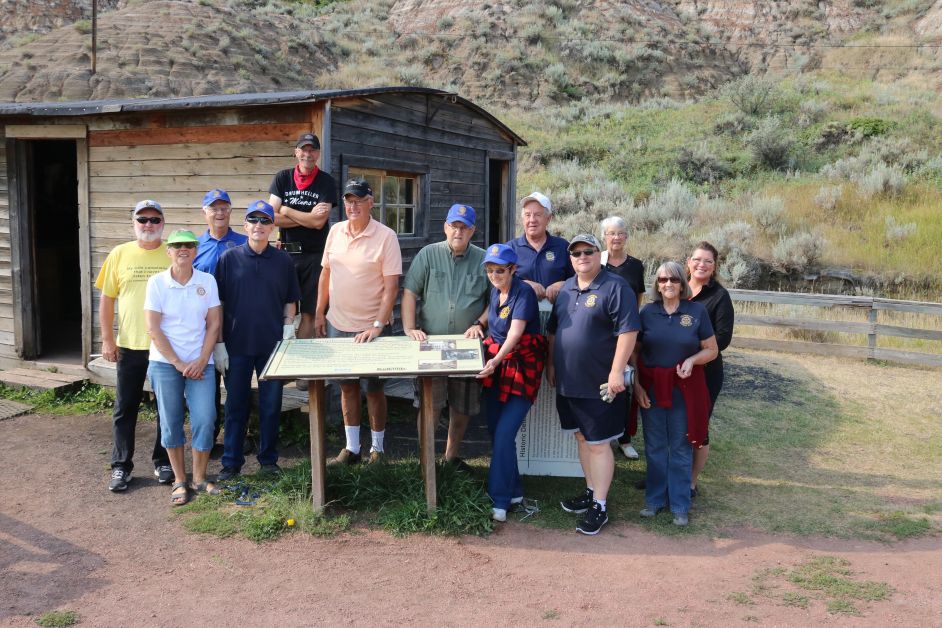 Members of the Rotary Club of Drumheller were at the Atlas Coal Mine Monday morning, August 8 to install 13 new interpretive signs along the Tipple Trail.