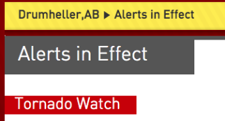 Drumheller Tornado watch alert -w323-h600