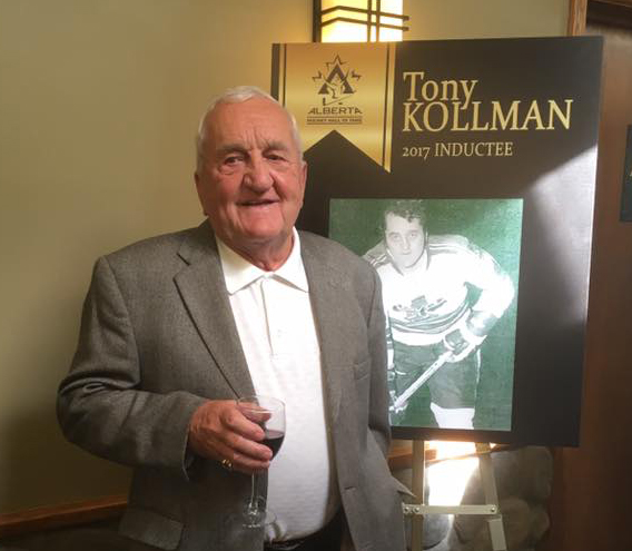 Drumheller Miners hockey legend Tony Kollman was inducted into the Alberta Hockey Hall of Fame at a ceremony in Canmore on Sunday, July 23