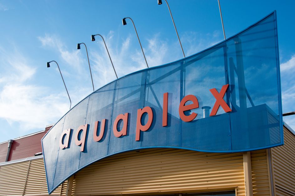 Aquaplex Front sign - mailphoto by Terri Huxley