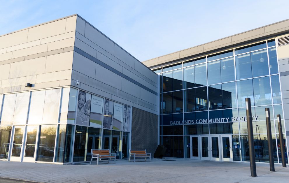 Badlands Community Facility (BCF) Front Entrance. mailphoto by Terri Huxley