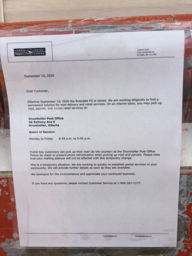 Rosedale post office closure