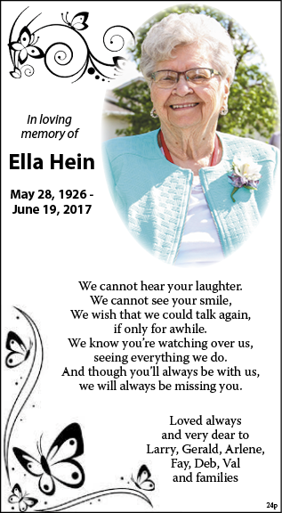 Ella Hein In Memoriam