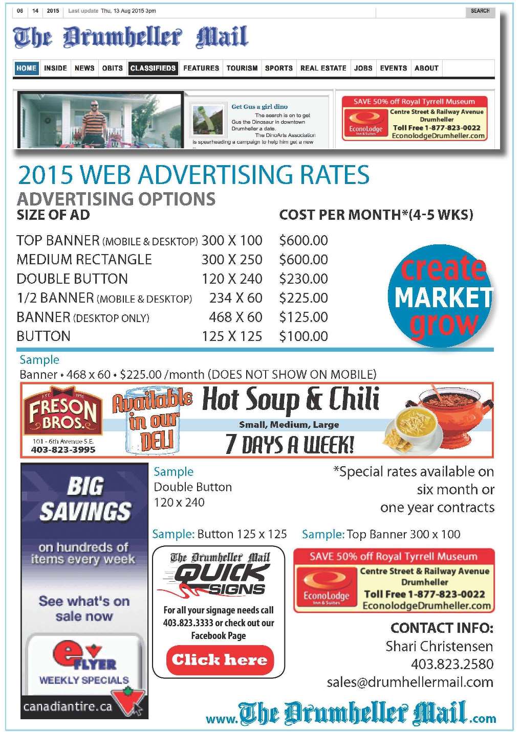 Web Advertising Rates 2015