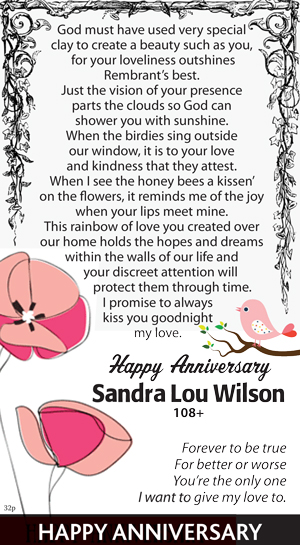 anniversary sandra lou wilson